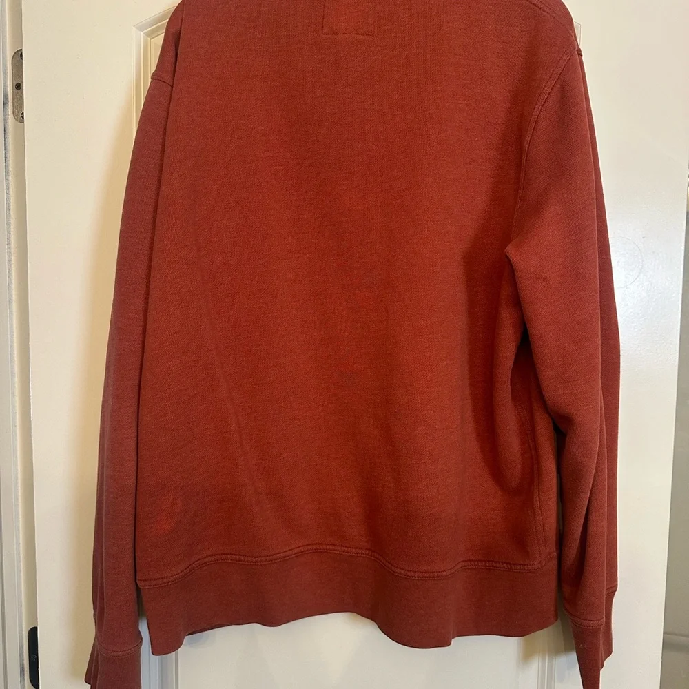 J. Crew Men's Half-Zip Fleece Pullover in Rust Red